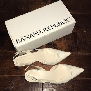 Kitten heel sling backs